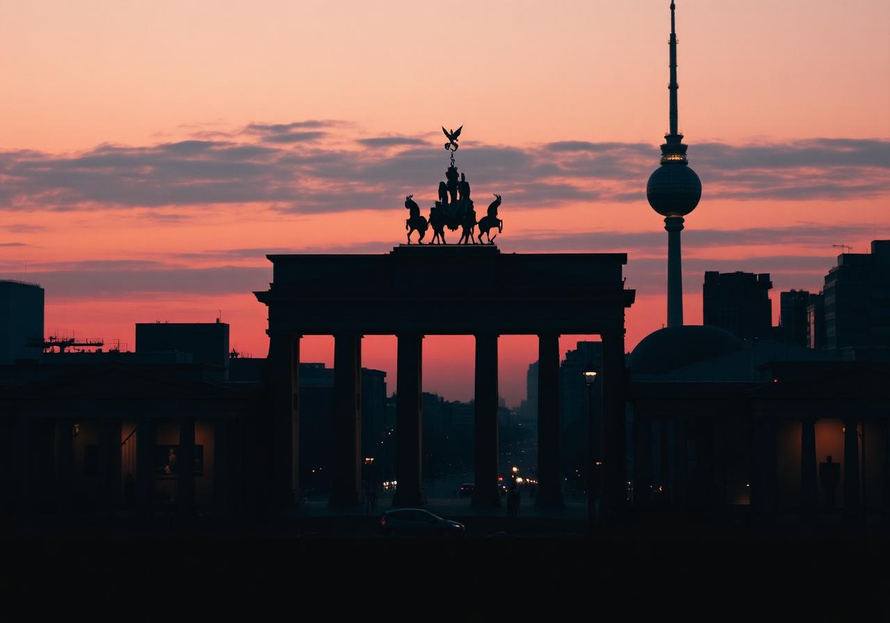 Berlin skyline duotone