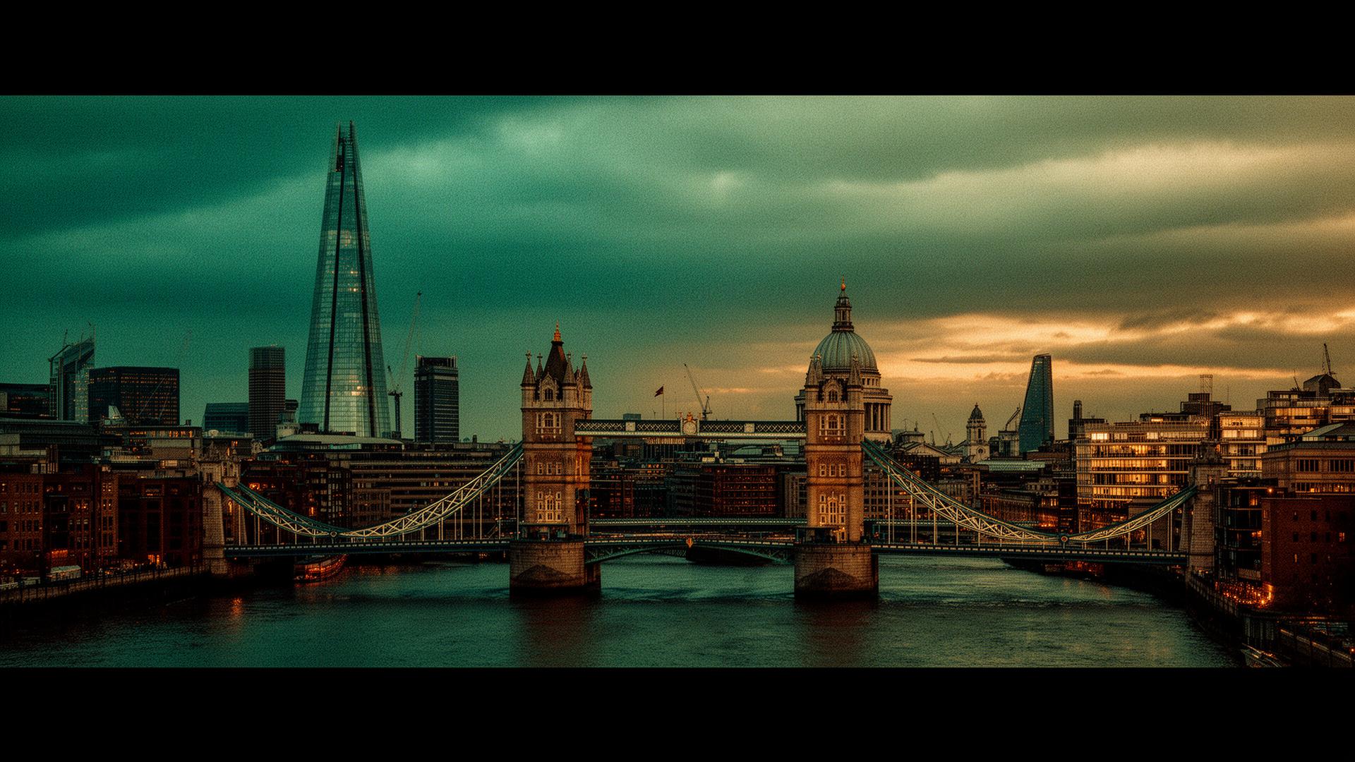 London skyline duotone