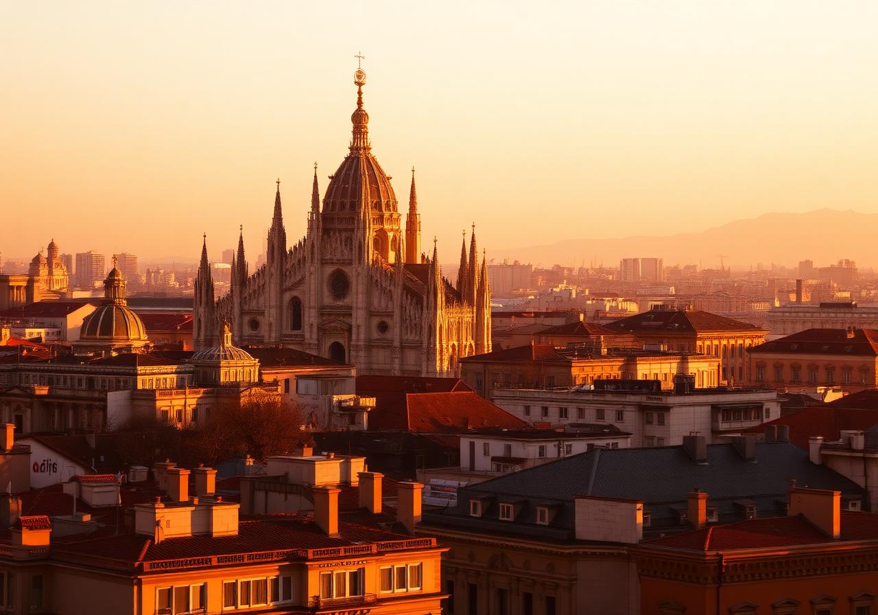 Milan skyline duotone