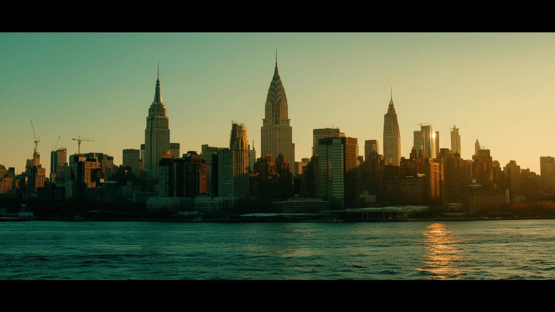 New York skyline duotone